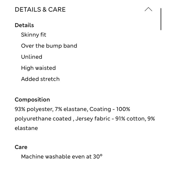 NWT M&S Maternity Leather Look Over Bump Leggings Sz 18/XXL - Picture 3 of 4